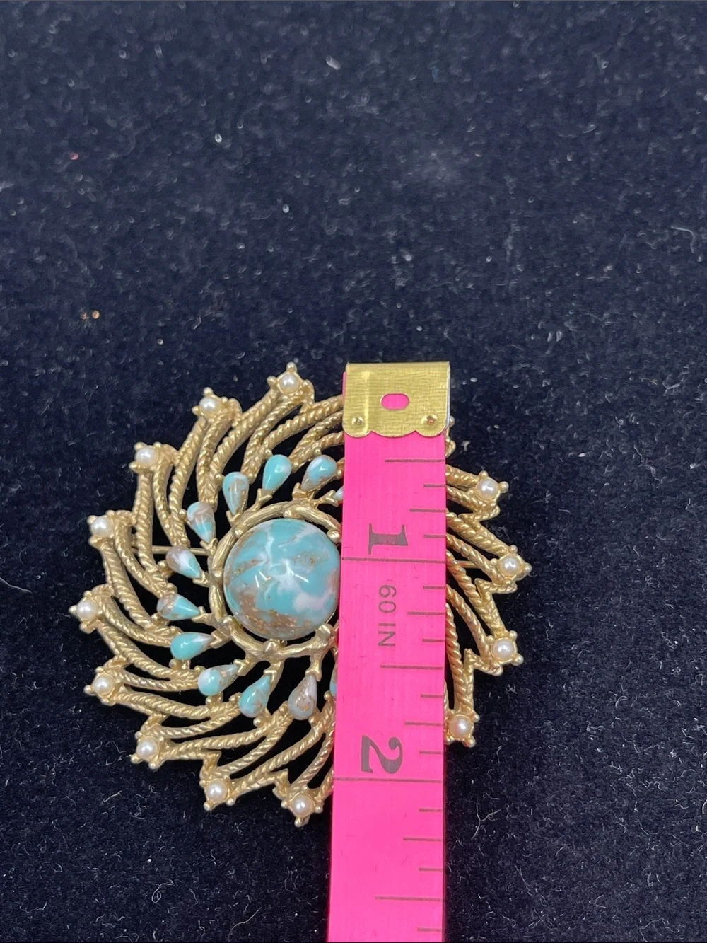 Sarah Coventry Azure Skies Pinwheel Brooch from 1973